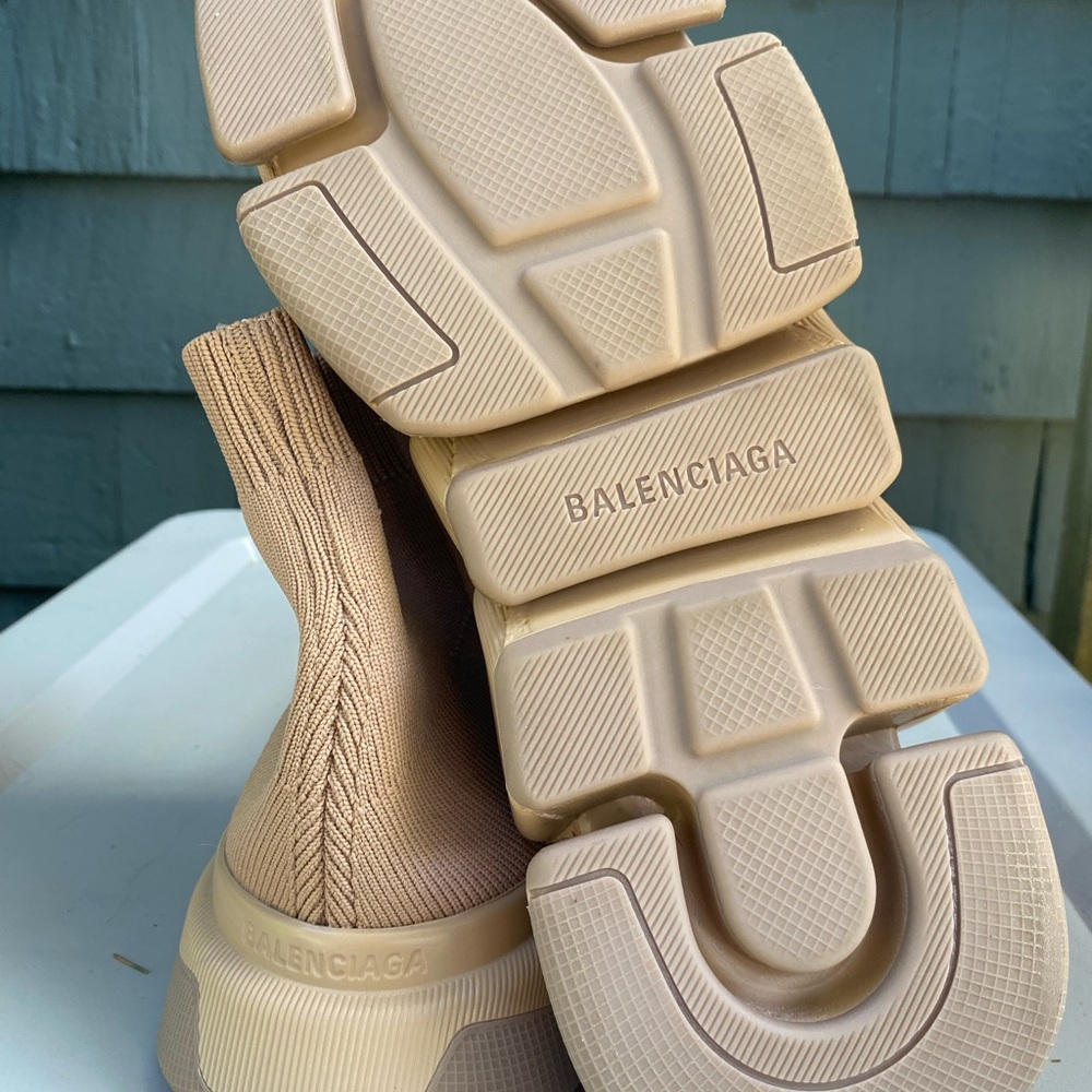 Balenciaga Speed 2.0 Recycled Knit Sneaker - BEIGE Size 11 USA - Picture 2 of 4